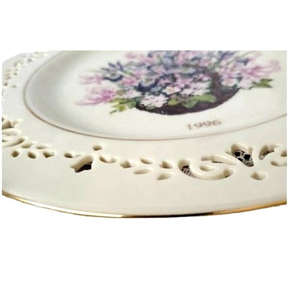 LENOX Plate Collectible Colonial Bouquet 1996 Vintage 24K gold trim - Picture 4 of 8